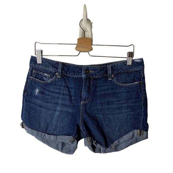 PAIGE Pants - PAIGE Jimmy Jimmy Cuffed Blue Stretch Denim Jean Shorts Size 29